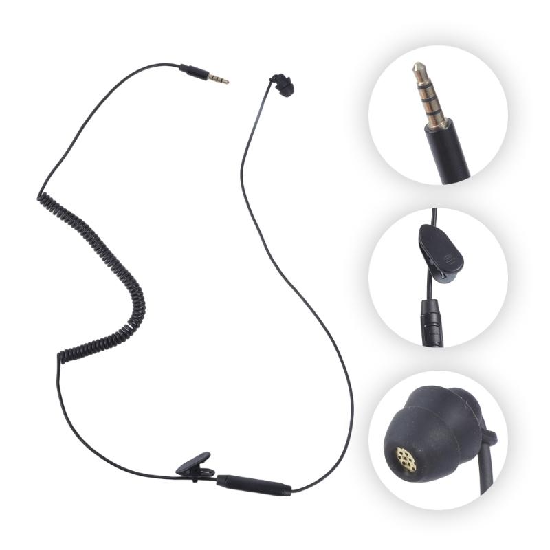 3.5mm in Ear Single-Side Earphone with Microphone Corded Headphone Single Side for MP3 MP4 Mobile Phone Notebook