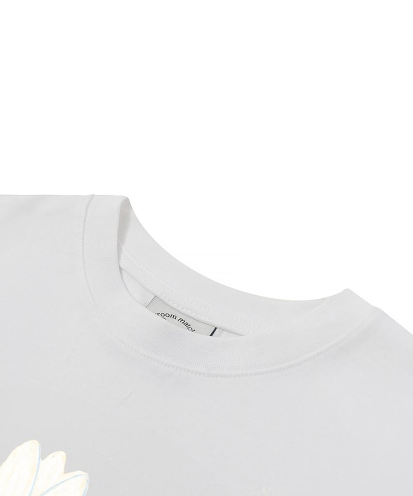 MATCHGLOBE Three Flower Crop Top (White)