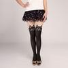 Sexy Women for Cat Tail Faux Thigh High Hosiery Pantyhose Tattoo Tights Japanese Cartoon Pattern Black Stockings Hosiery