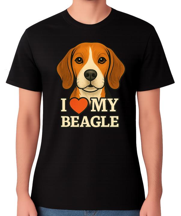 I Love My Beagle Dog Graphic Unisex T-Shirt Cute Pet Lover Tee S разноцветный