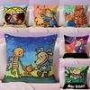 Comic Cartoon Dogmans Cushion Cover Plush Fabric Soft Double-Sided Printed Invisible Zipper Sofa Pillow Case Home Decor