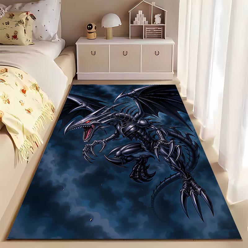 Metallic Dragon in Dark Sky suitable as a non-slip mat for the living room or bedroom sofa