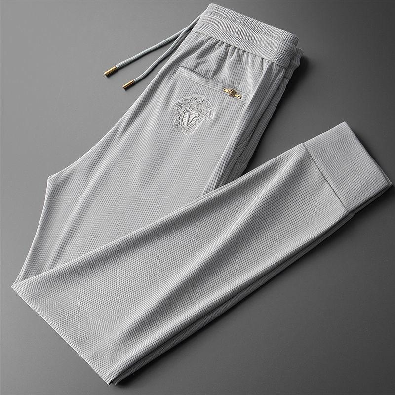 Spring Summer Premium Ice Silk Modal Men's Sweatpants Lightweight Slim Casual Calf Sweatpants