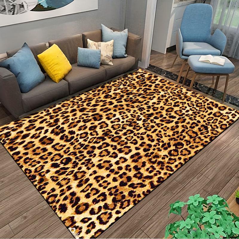 Teppich mit Leopardenmuster Rutschfester Teppich geeignet für Wohnzimmer- und Schlafzimmer-Sofas
