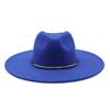 Woolen Top Hat Ladies Trend Hat Gold Buckle Jazz Hat Big Brim Woolen Felt Hat