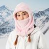 Warme Fell- Sturmhaube für den Winter Skifahren Arktischer Samt Größe M pink