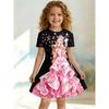 Cute and Shiny Magic Wand Princess Girl Casual Dress Fairy Tale Design Short Sleeved Dress Suitable for Birthday Gifts