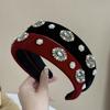 Pearl Diamond Velvet Headband Elegant Design Hair Hoops Rhinestone Headband  Autumn Winter