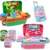 Simulation Mini Cute Pet Trolley Suitcase Toy Children'S Play House Dresser Storage Suitcase Set