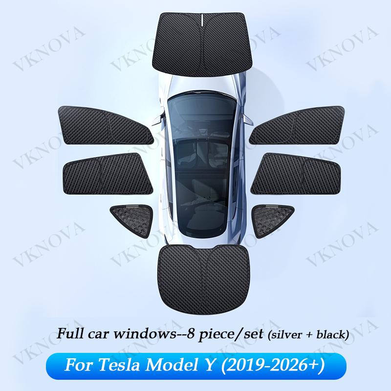 For Tesla Model YL 3 Y Juniper Highland 2025-2017 Upgraded Sunshade Side Window Shade Cover Windshield Sun Visor Privacy CampingWindshield Sunshades
