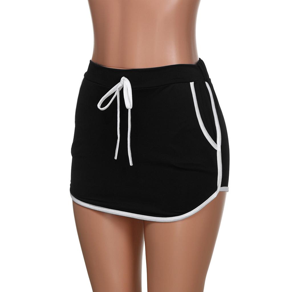Women Sexy Club Skirt Short Pocket High Waist Skirt