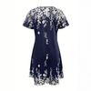 2026 Damen Sommer Neues Mode Print Rundhals Schulterfrei Kurzarm Kleid