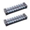 2PCS Dual Row Screw Terminal Strip Fixed High Current Terminal Blocks with Cover 600V 25A 8
