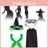Adult Halloween Witch  Cosplay Costume With Hat Gloves Cloak Party Performance