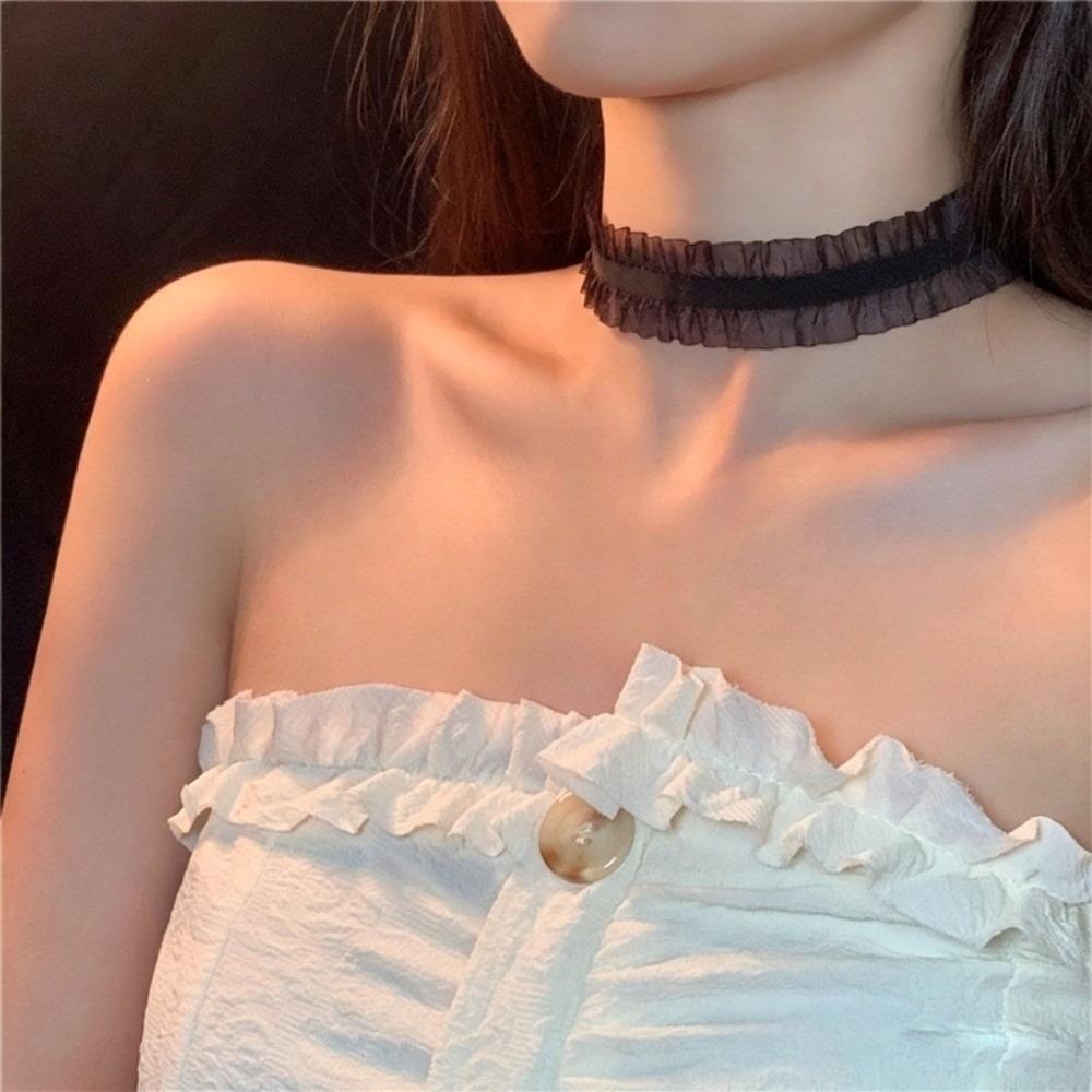

Romantic Necklaces Lace Flower Collar Fashion Neck Decor Wedding Party чорний