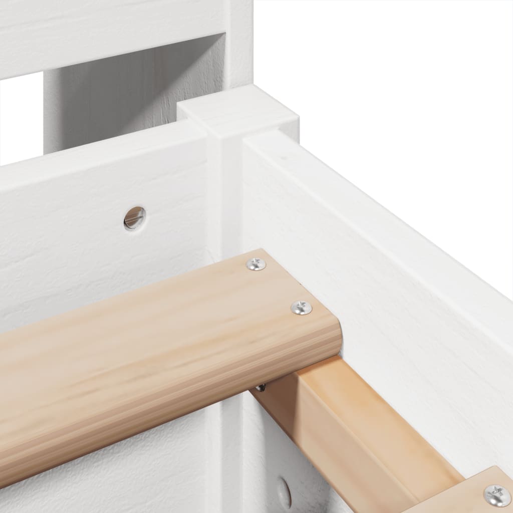 Solid Wood Bed without Mattress White 135 x 190 cm Pine Wood