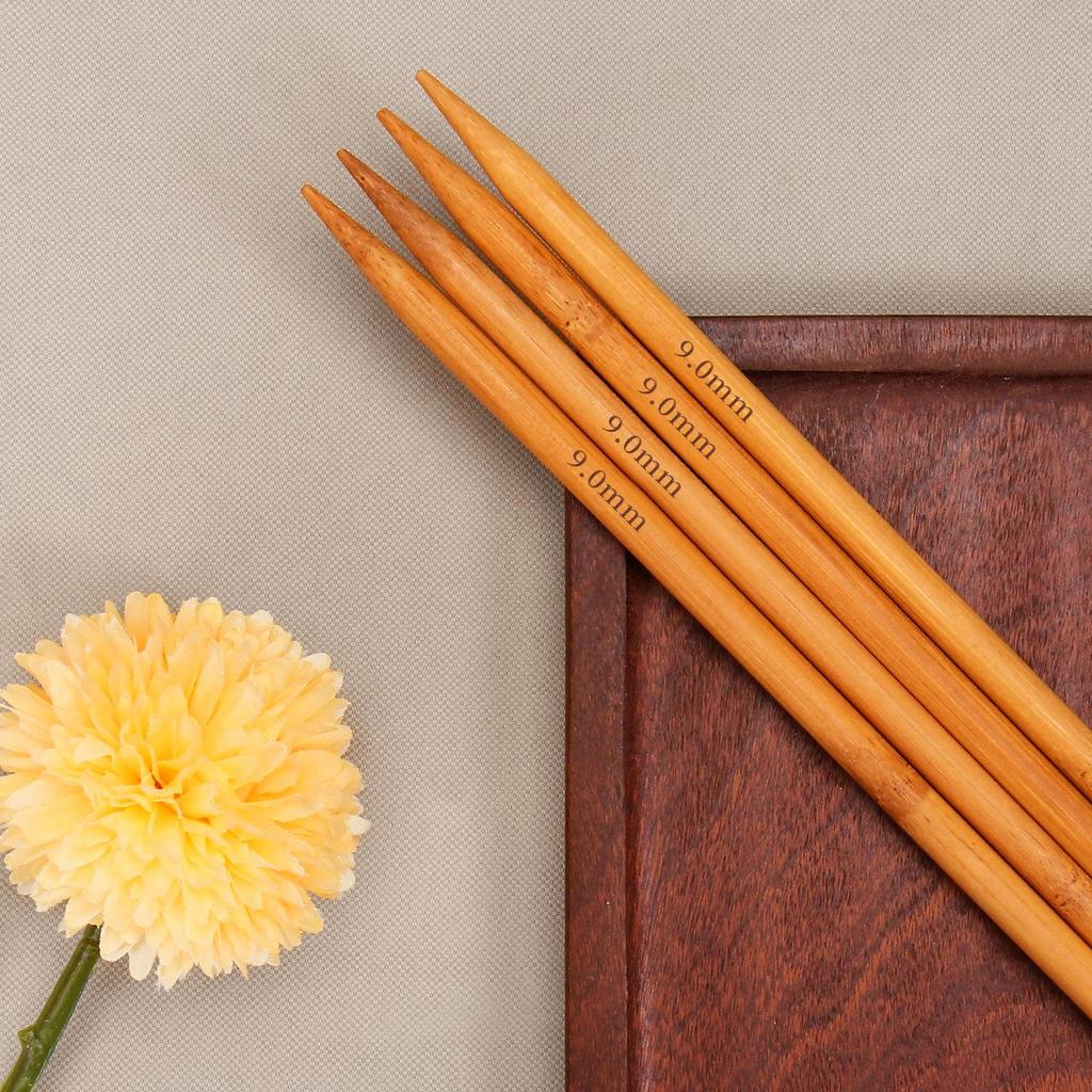 Bambus Stricknadeln Set - Gerade Handgefertigte Werkzeuge zum Stricken von Schals & Puppen