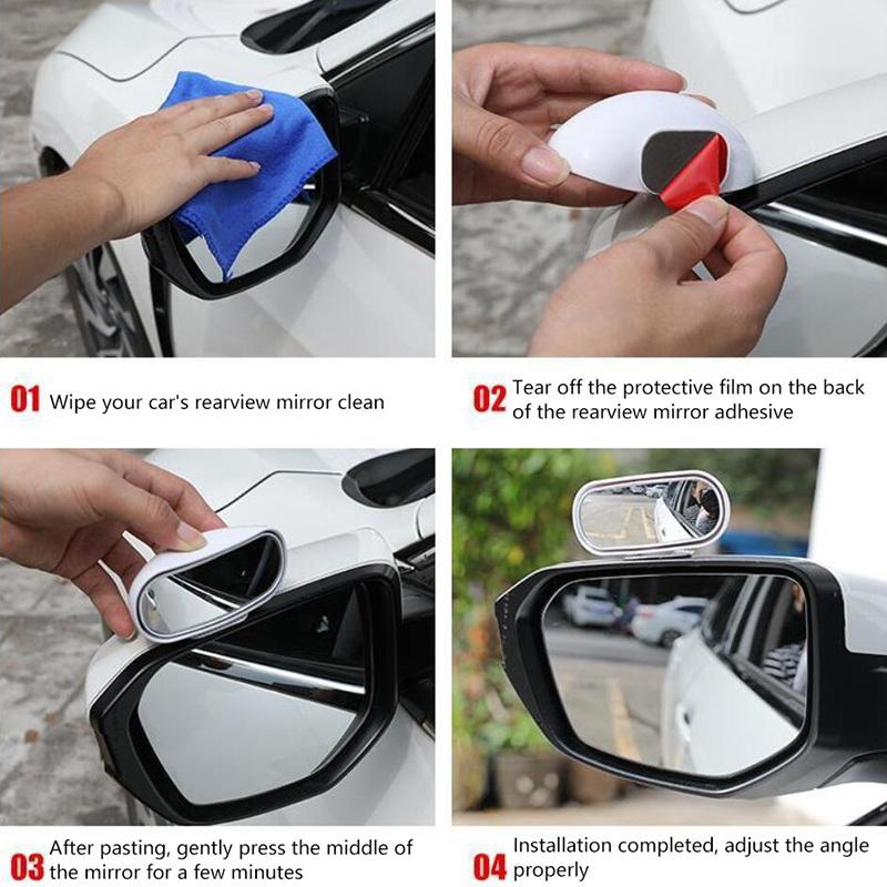 360 Degree Rear Side View Mirror Universal Wide Angle Convex Spot for Car Truck SUV  Spot Solution