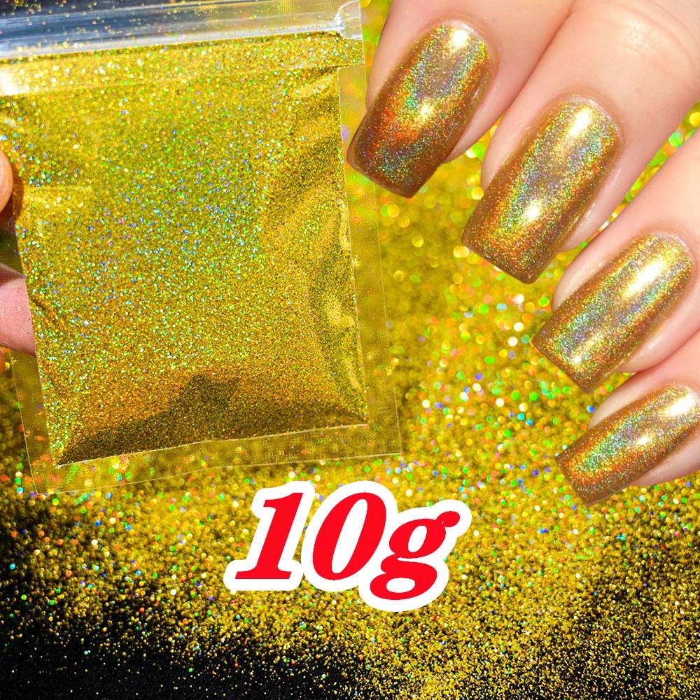 

Laser Holographic Rainbow Nail Glitter 0.2MM Sparkly Nails Glitter Powder DIY Nail Art Decoration