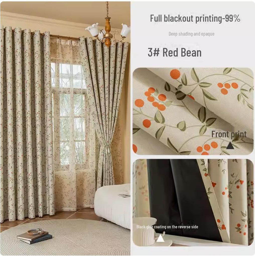 Nordic Blackout Curtains - Modern Bedroom/Living Room Full Blackout with Printed Design