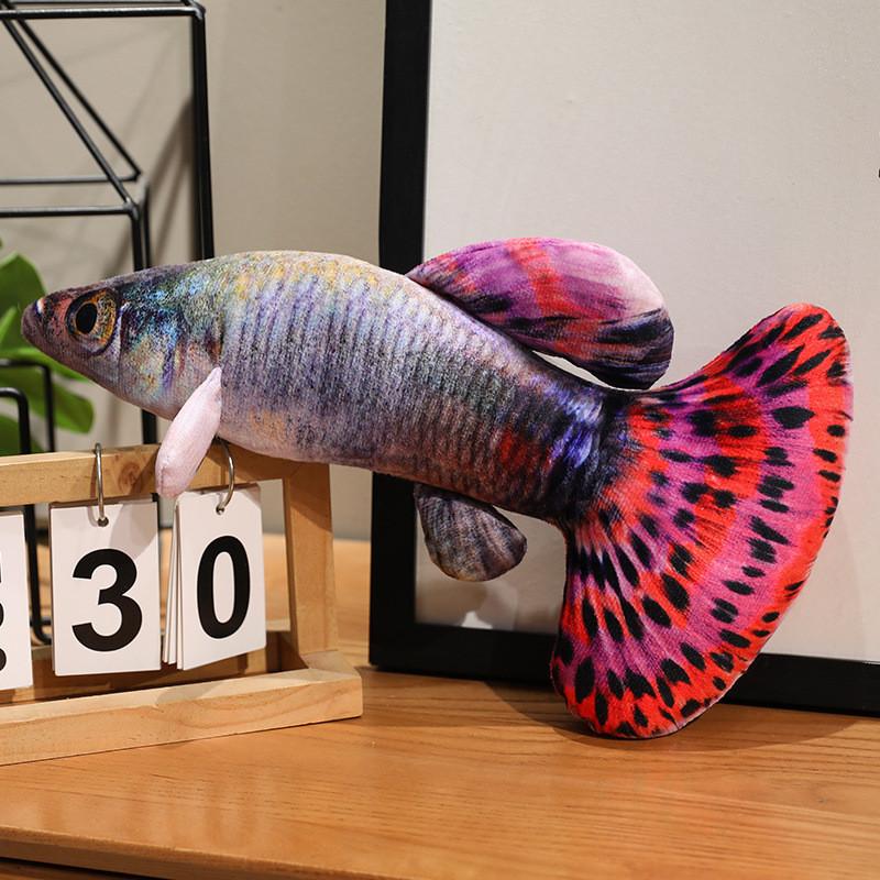 Colored Guppy Simulated Carp Filled Toy For Room Decoration And Cat Play