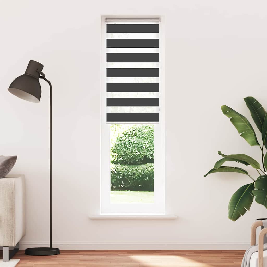 Zebra Roller Blind, Black, Fabric Width 60.9 Cm, Polyester