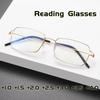 Metal Frame Ultra Light Anti Blue Light Fashionable Reading Glasses Men'S And Women'S Square High-Definition Presbyopia Glasses