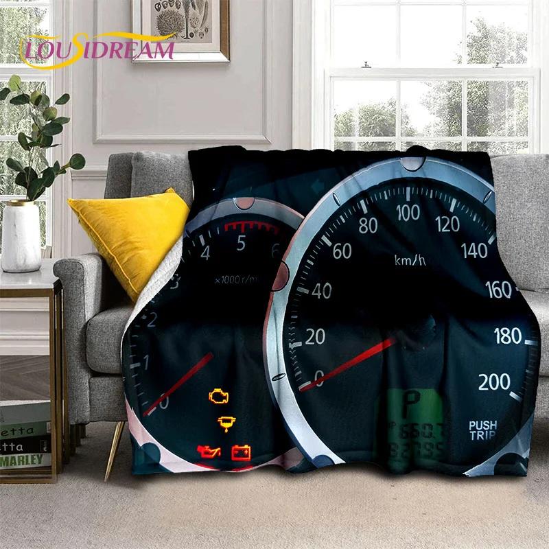 3D Car Dashboard Machine Control Screen Racing Soft Flannel Blanket for Beds Bedroom Sofa,Throw Blanket for Outdoor Leisure Nap