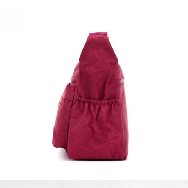 Women Solid Color Water Repellent Nylon Travel Shoulder Bag Crossbody Bags