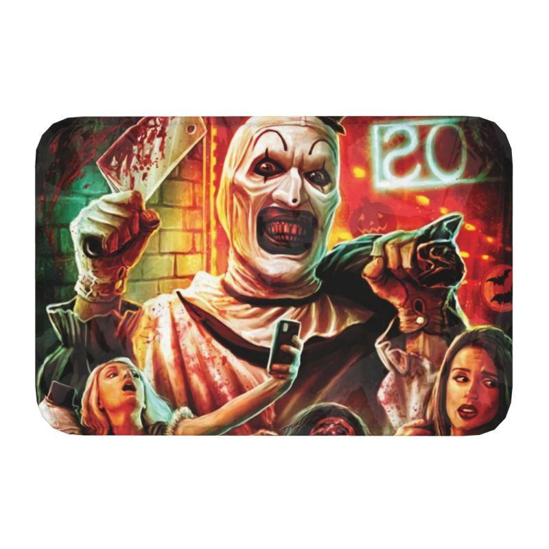 Tapis d'entrée de porte d'entrée de film d'Halloween Terrifier Tapis de sol d'entrée intérieur Clown d'horreur Tapis de salle de bain Cuisine Tapis de porte Balcon Tapis 40cmx60cm