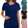 Simple Nurse Blouse Short Sleeve Comfortable Lightweight Formal Ladies Blouse for Skin Management Staff