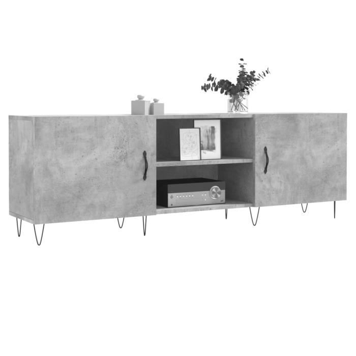 VidaXL Meuble TV gris béton 150x30x50 cm bois d'ingénierie 829096
