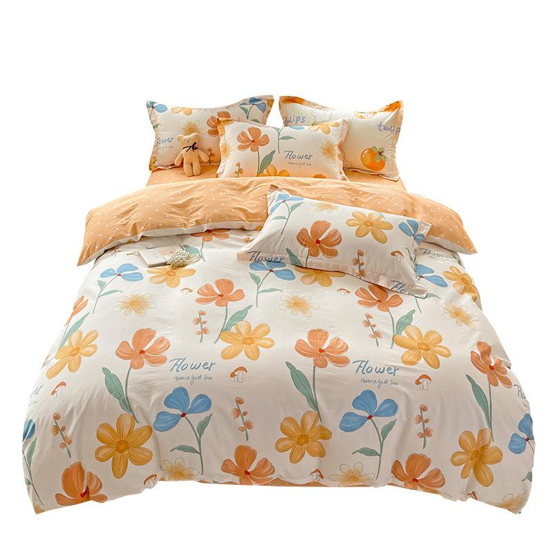 Four-piece Quilt Cover Household Bedding Student Single Three-piece Set Nordic Simple Style Quilt Cover Quilt Sheet