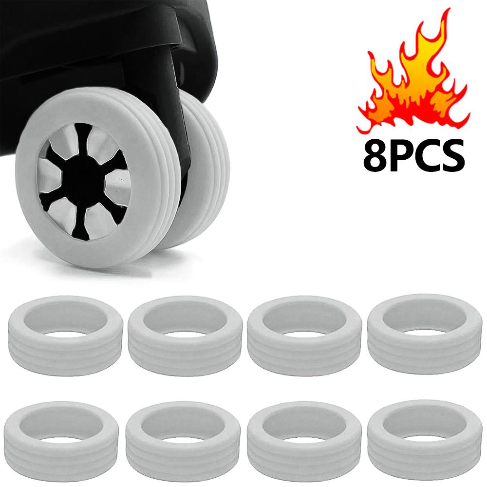 8PCS/Set Silicone Luggage Wheels Protector with Silent Sound Reduce Wheel Wear Suitcase Wheels Protection Cover.-zmt