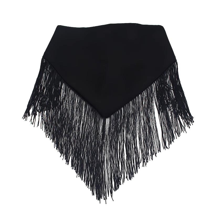 

Черный треугольный кушак с завязкой спереди, женский бандажный галстук-бабочка с кисточками, ремни для женщин, платье, самозавязывающийся корсет, бант, ремешок, японский пояс One Size