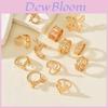 Modern Zinc Alloy Butterfly Heart Ring Set With Geometric Design For Women