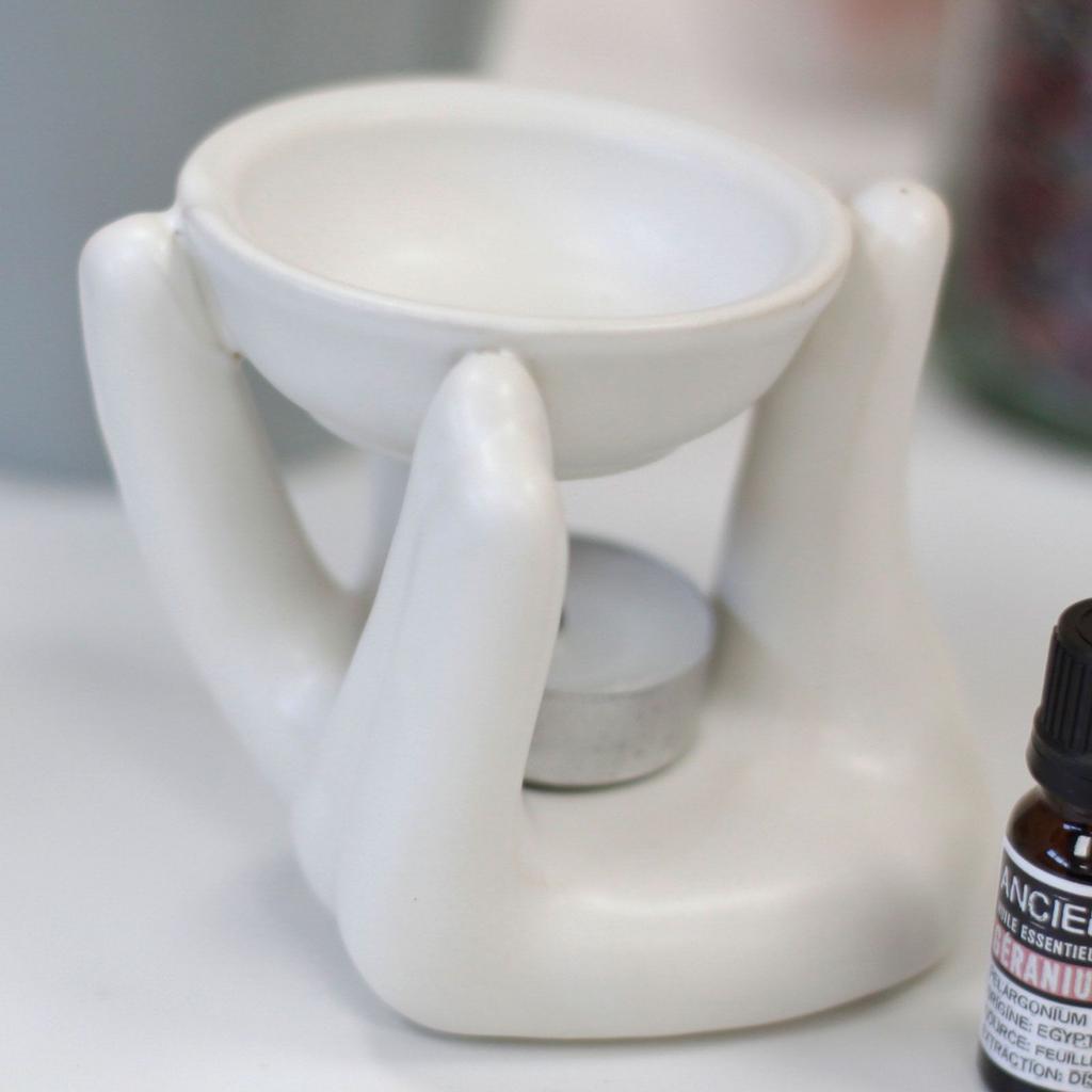 Oil Burner For Wax Melts, White Helping Hand