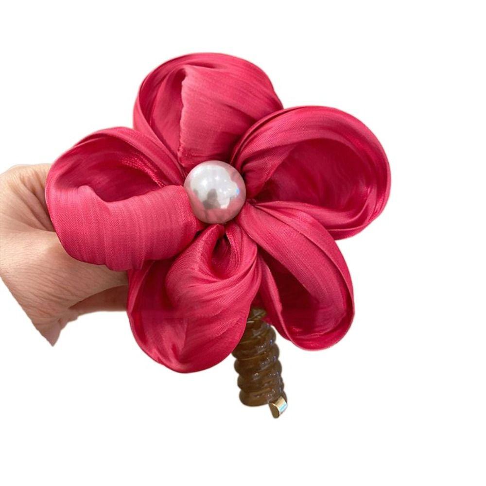 

Flower Telephone Line Headband Elastic Braid Hair Tie Sweet Telephone Wire Hair Rope Girl синій