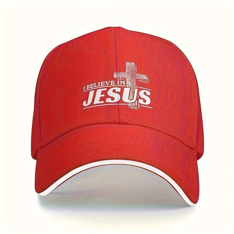 1pc Jesus Saved My Life Baseball Cap Sandwich Baseball Cap Adjustable Baseball Cap for Men And Women