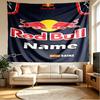 Custom Name Personalized Red Bull Racing Print Tapestry, Wall Art Decor, Bedroom, Dorm, Apartment, LivingRoom, Party Backdrop, Gift for Birthday