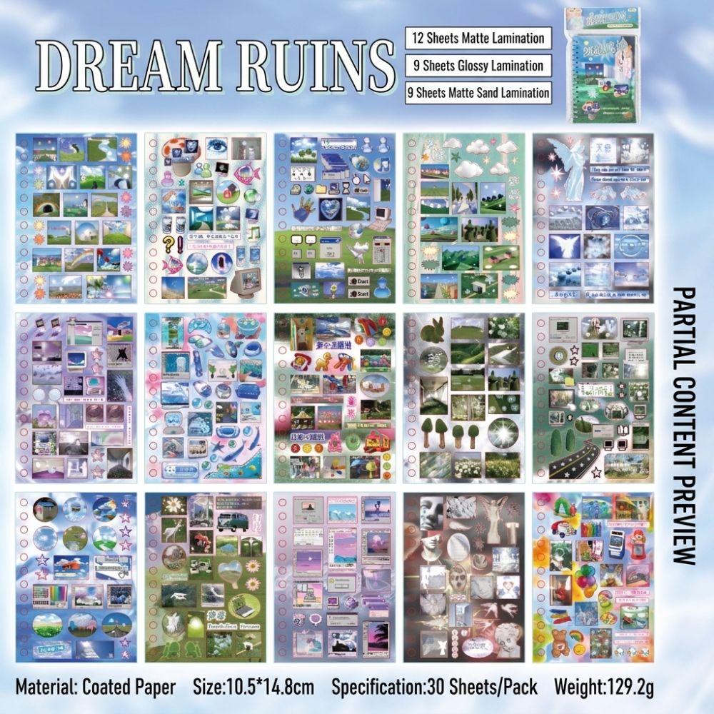 DIY Diary Sticker 30 Pages Scrapbook Sticker Retro Sticker Book  Stationery Supplies