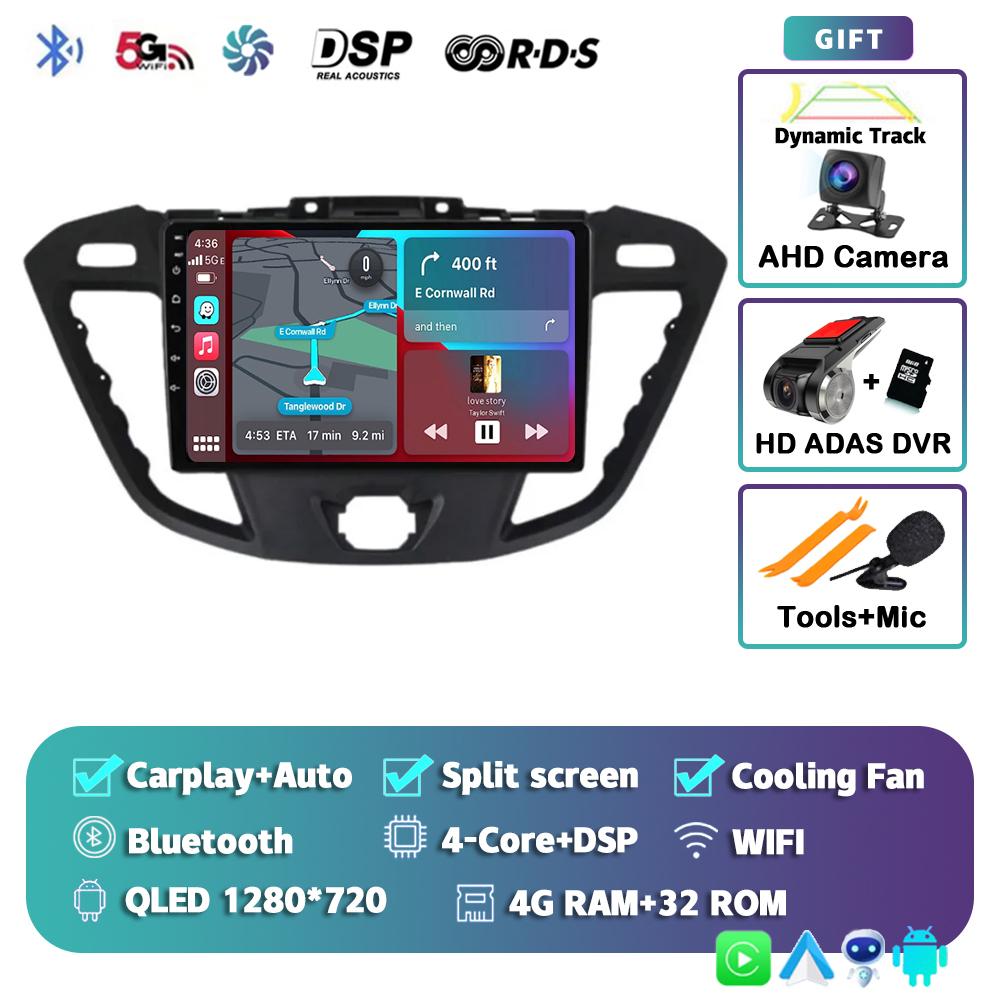 Android 14 Carplay Auto for Ford Transit Tourneo Custom 2013-2021 Navigation Car Radio 2 Din Multimedia Player Head Unit Stereo