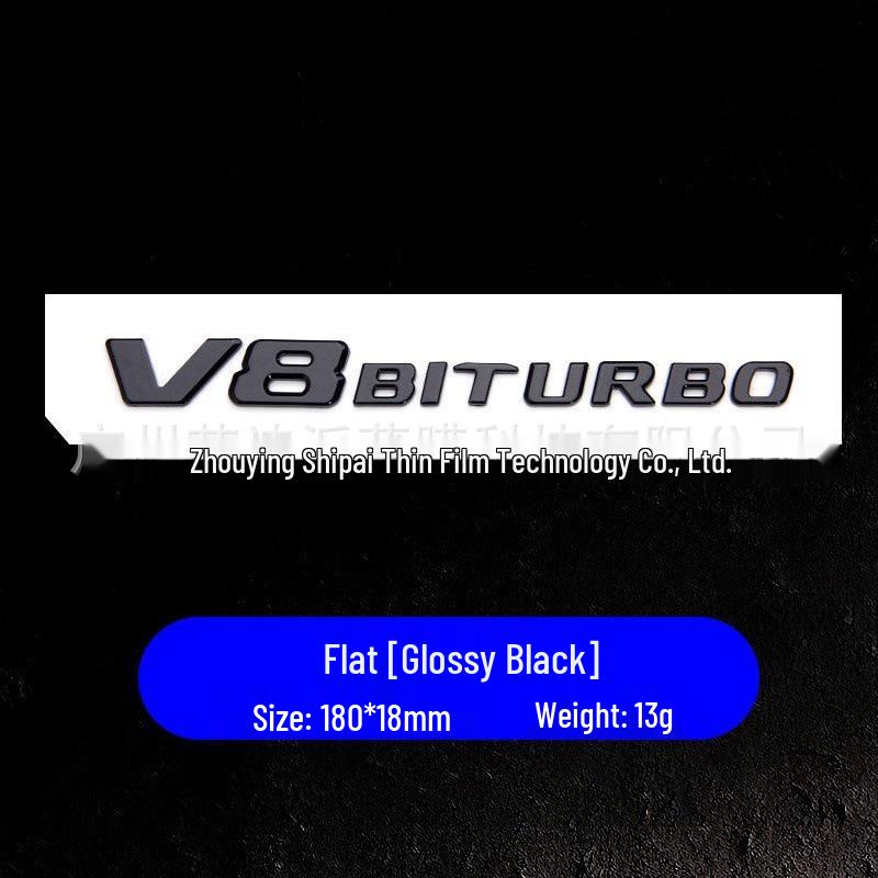 Kompatibilní s emblémem blatníku Mercedes-Benz V8 BITURBO, zadním emblémem s dvojitým přeplňováním, nápisy a samolepkami na auto.