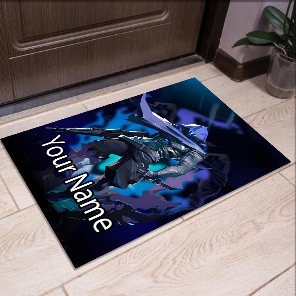 Custom Name Valorant Printed Carpet, Rug for Office Chair Living Room Bedroom Kitchen Room Decor Gifts.
