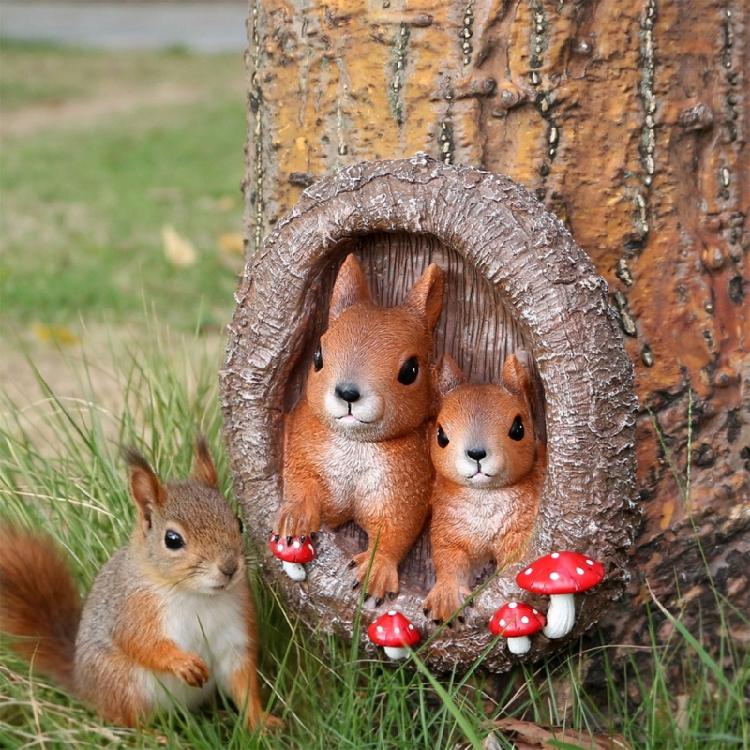 Hand Painted Squirrel Statue Garden Squirrel Statue Ornament For Garden Trees And Outdoor Landscape Decoration