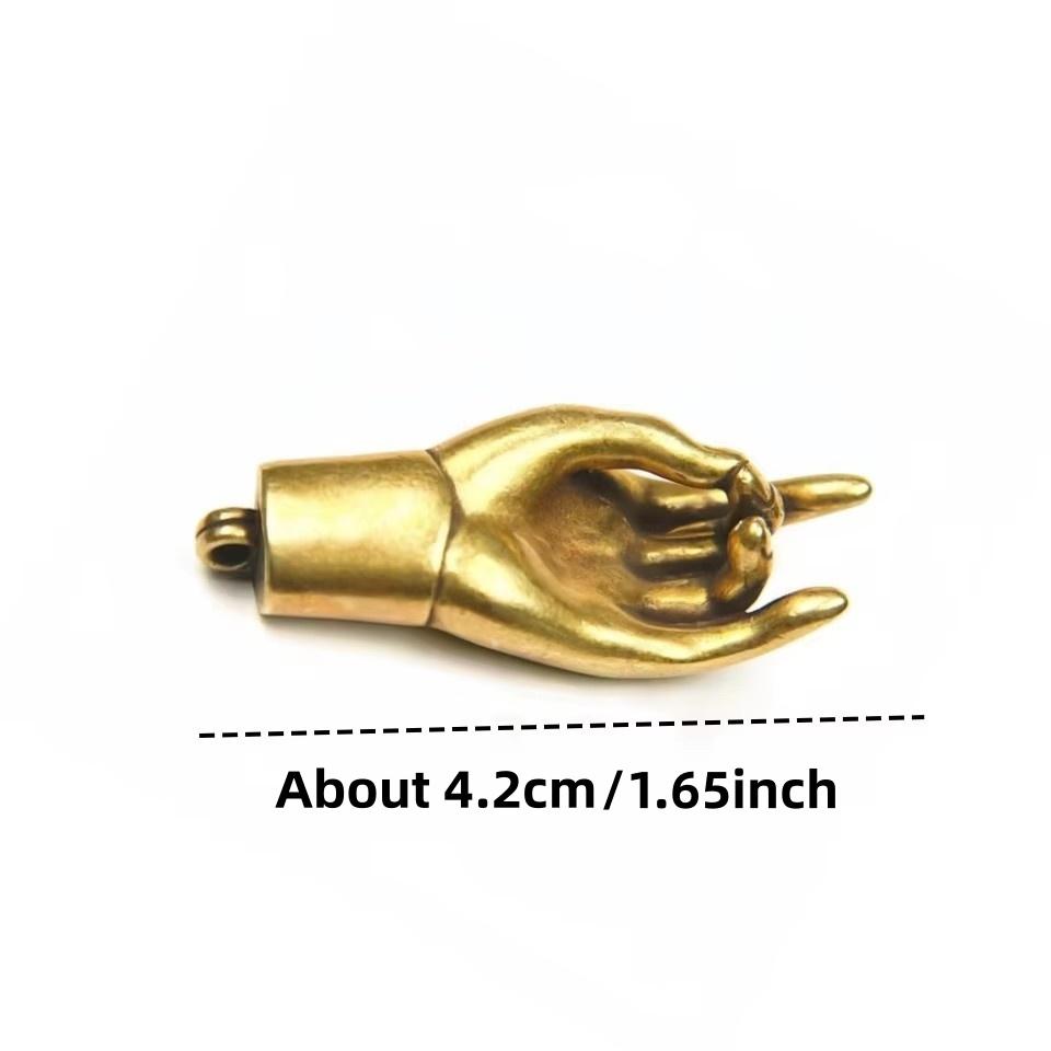 Metal Crafts Brass Guanyin Bergamot Pendant Brass Hand Enlightenment Key Pendant