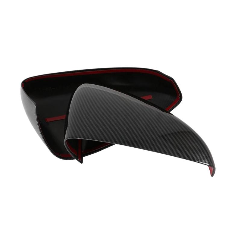 1 Pair Bright Carbon Fiber Black Car Side RearView Mirror Cover Trims Left Right for Mazda 3 Sedan Hatchback