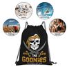 Custom The Goonies Never Say Die Drawstring Bags Women Men Foldable Sports Gym Sackpack Gothic Pirate Skull Training Backpacks