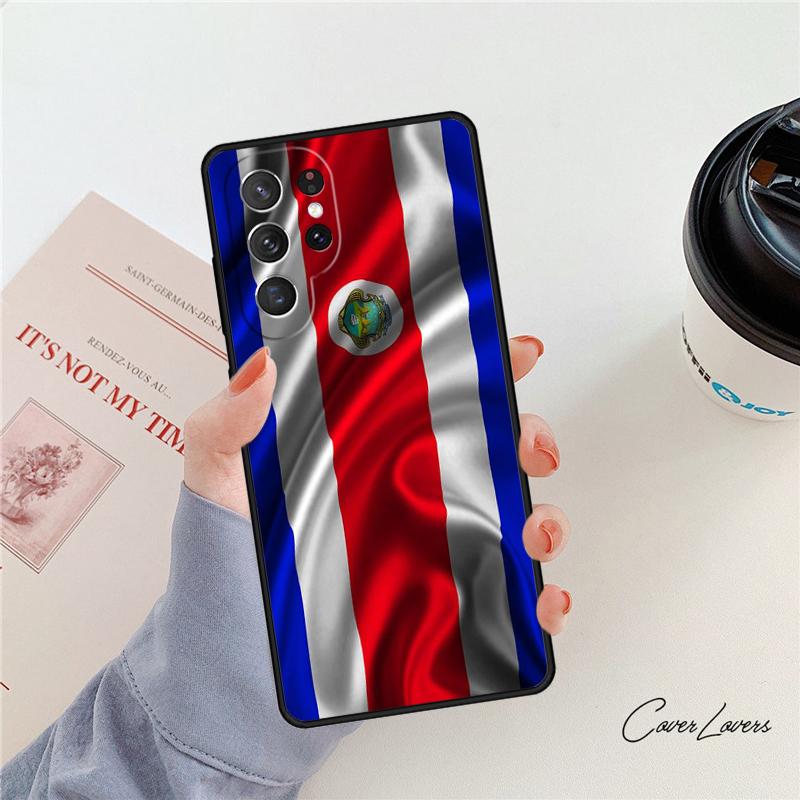 Costa Rica Flag Phone Case For Samsung Galaxy S24 S25 S23 S22 Ultra Note 10 20 Plus S20 S21 FE Cover