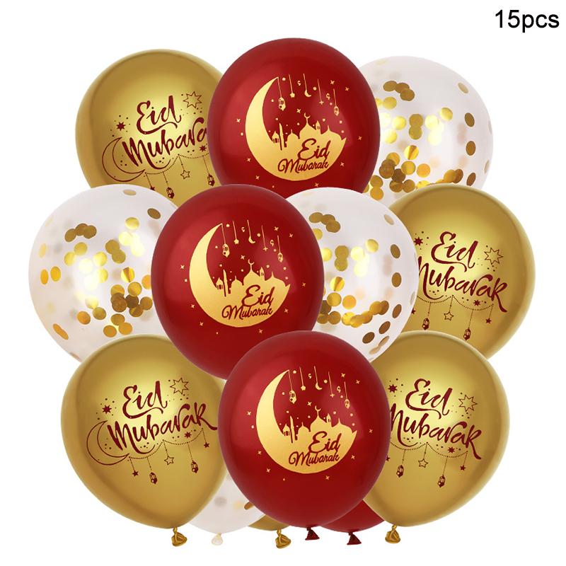 15-30Pcs Eid Mubarak Moon Star Latex Balloons Kit 2026 Muslim Islamic Festival Party Decoration Supplies Ramadan Kareem Gifts